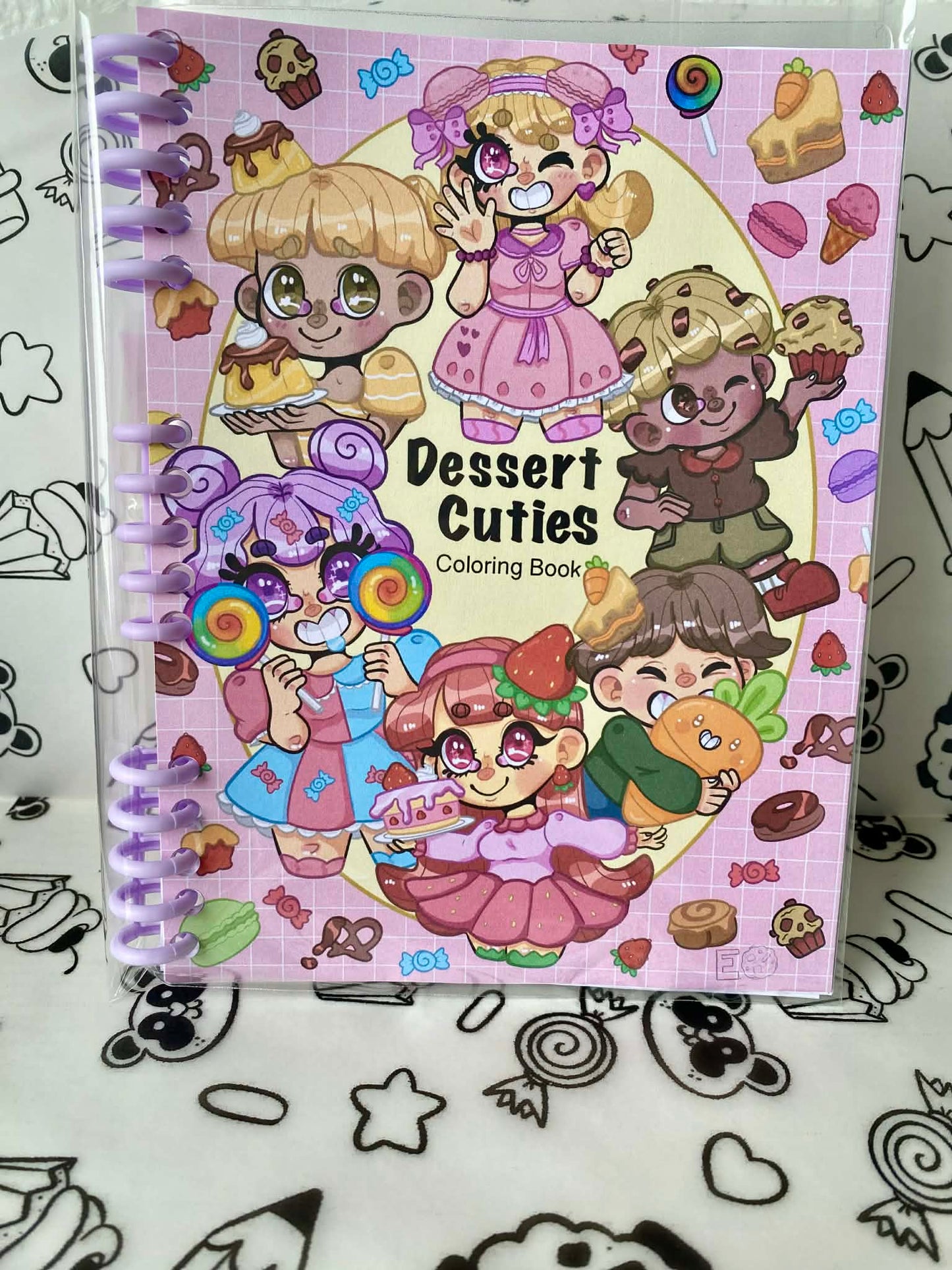 Dessert cuties character coloring Book