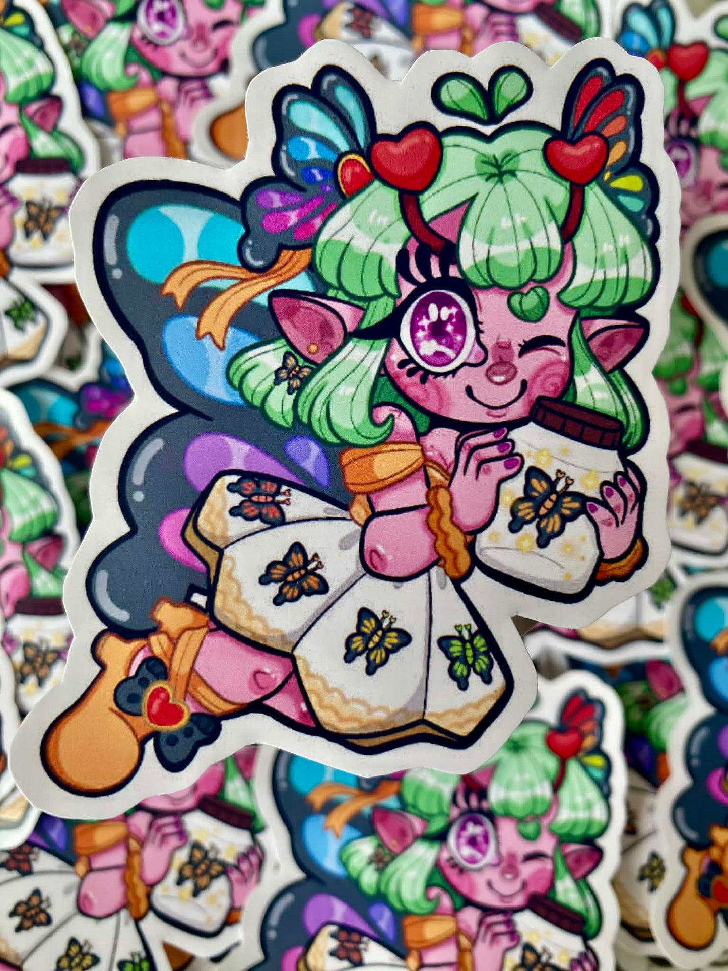 Colorful butterfly cutie sticker