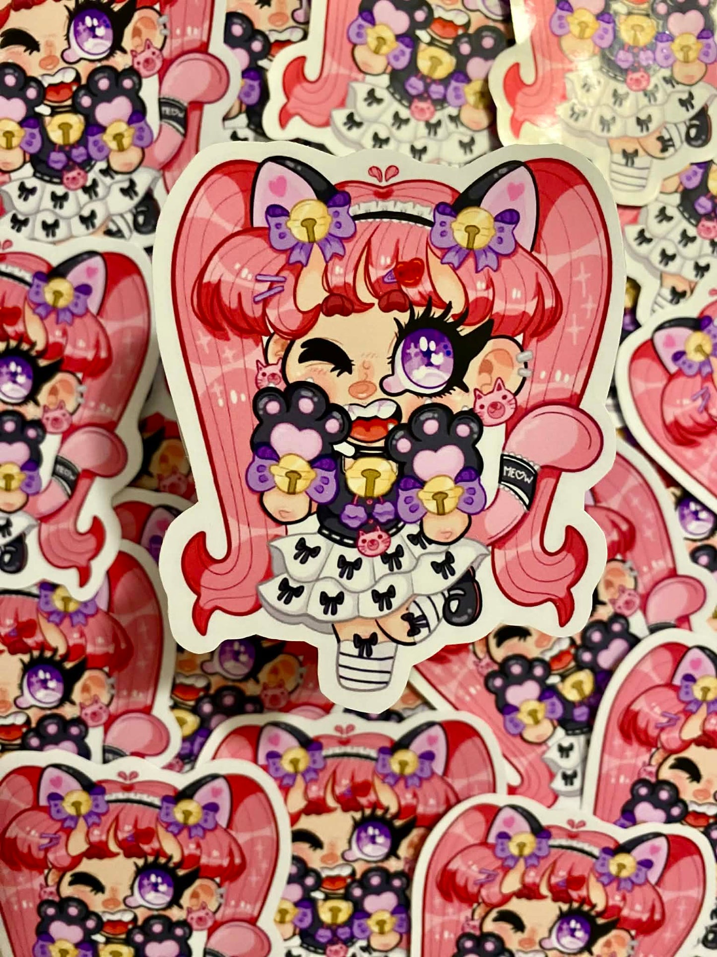 kawaii cat maid sticker