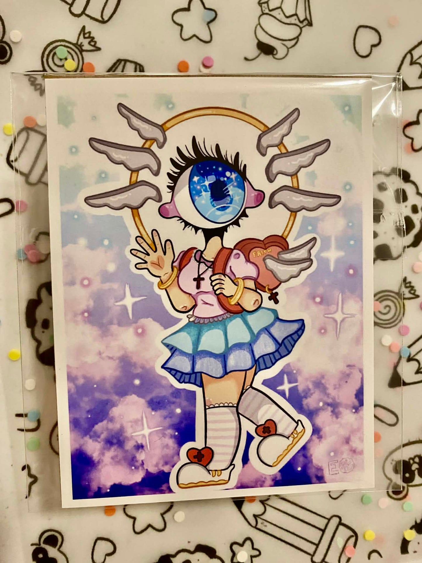 Seraphim angel in human form mini art print