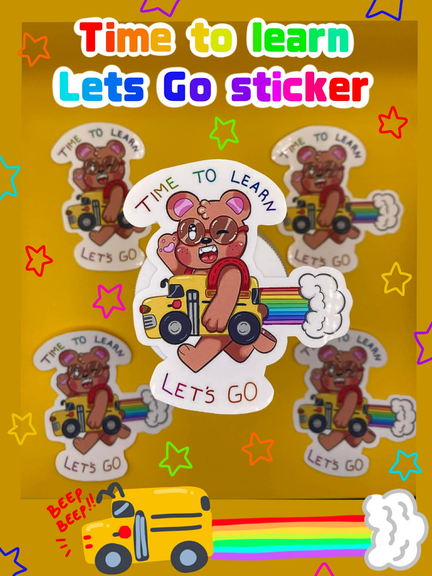 Time to learn , Lets Go sticker