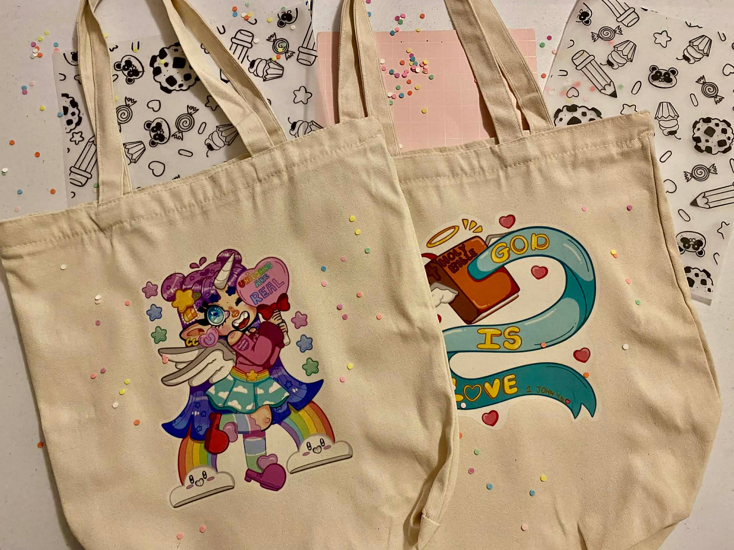 Tote bags with zipper