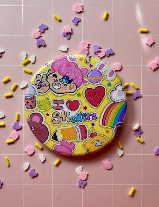 sticker lover button pin