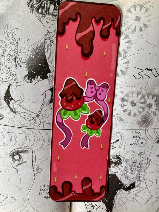chocolate dipped strawberry bookmark