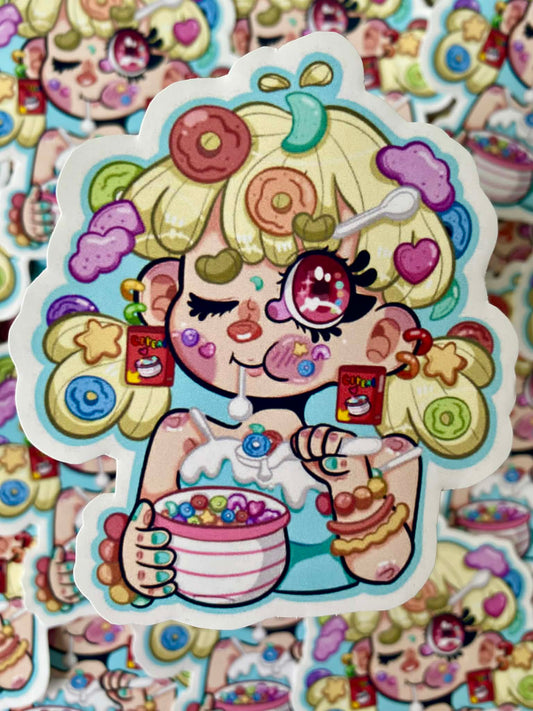 cereal girl cutie sticker