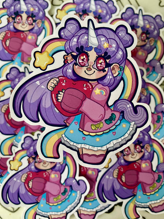 unicorn girl cutie sticker