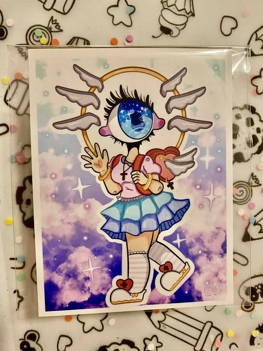 Seraphim angel in human form mini art print