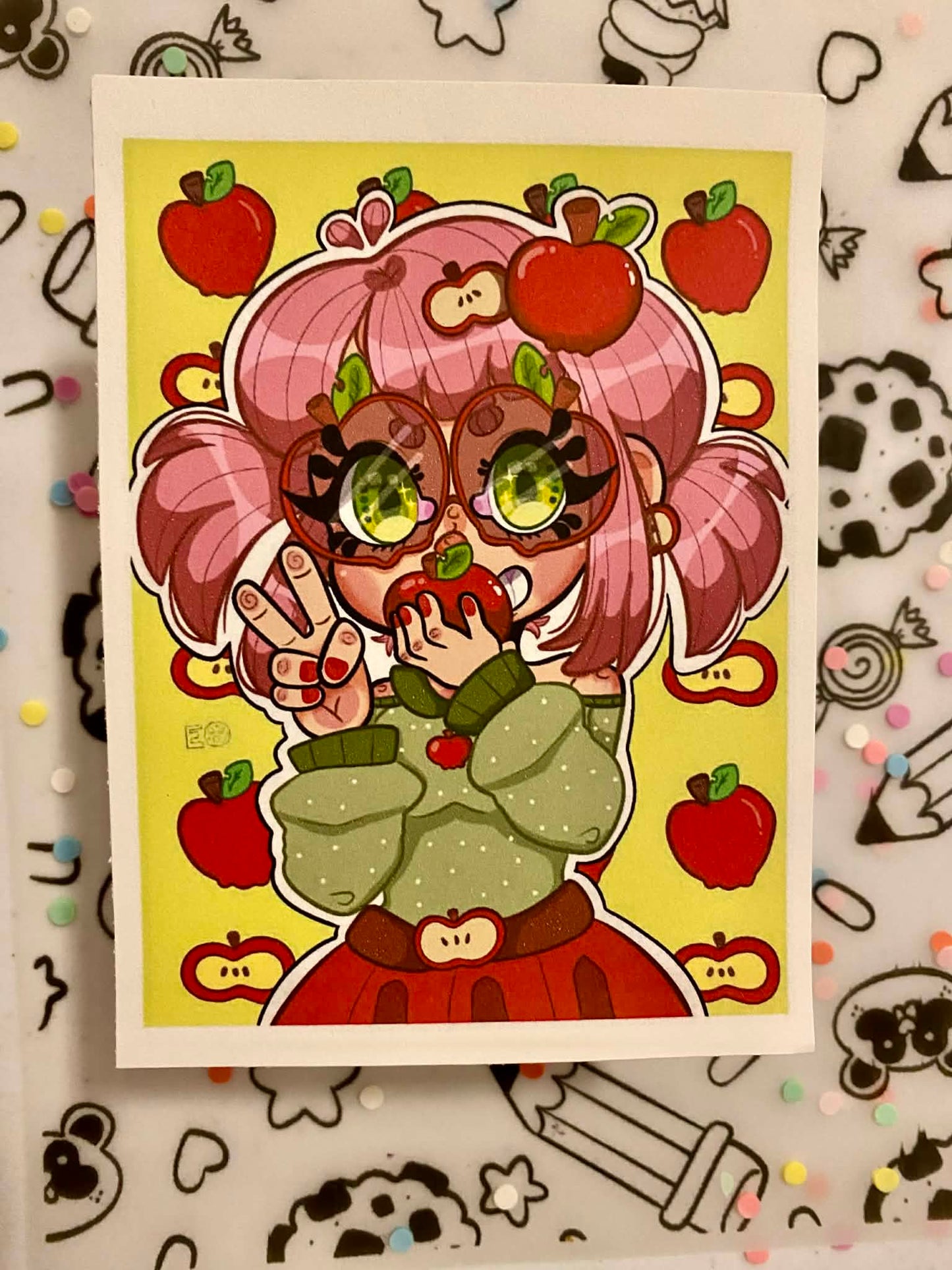 Apple lover cutie mini art print