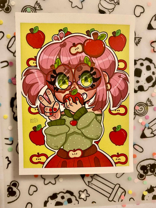 Apple lover cutie mini art print