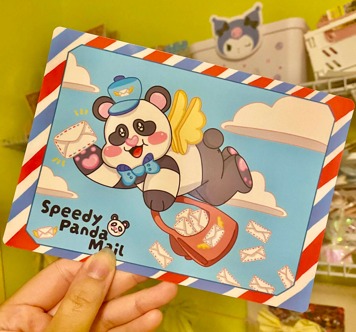Speedy Panda Mail postcard