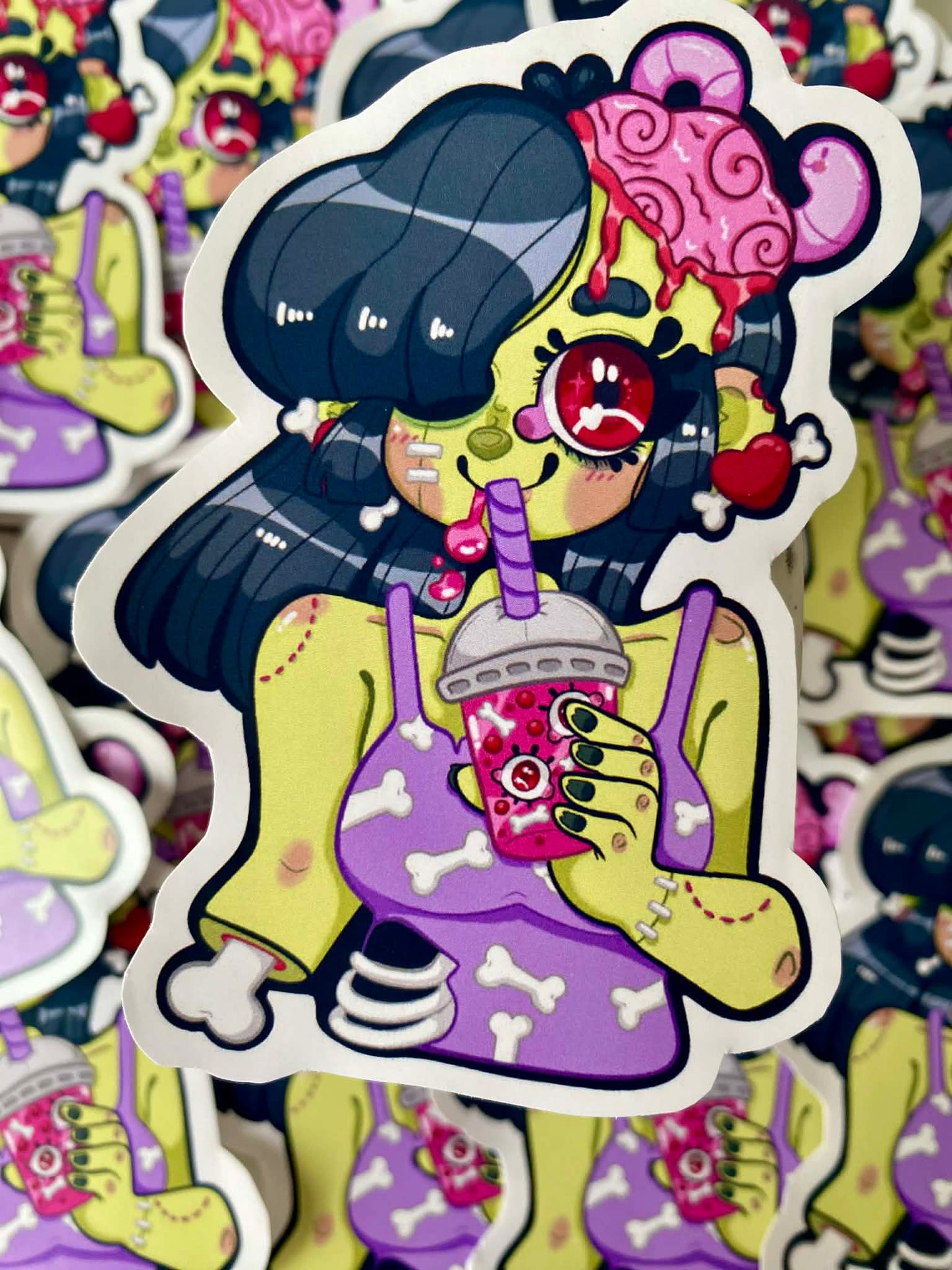 zombie boba lover sticker